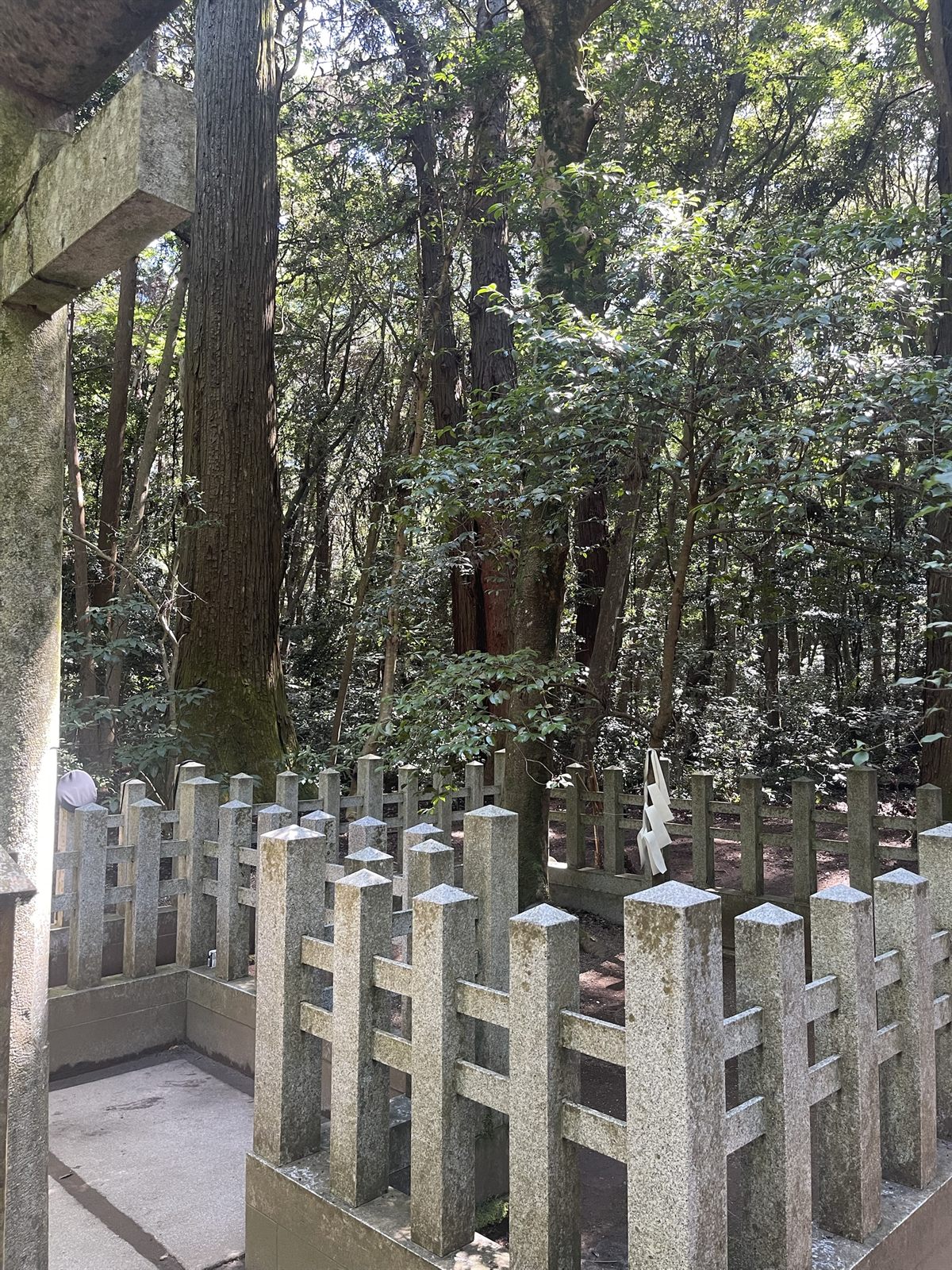 玉垣に囲まれた要石